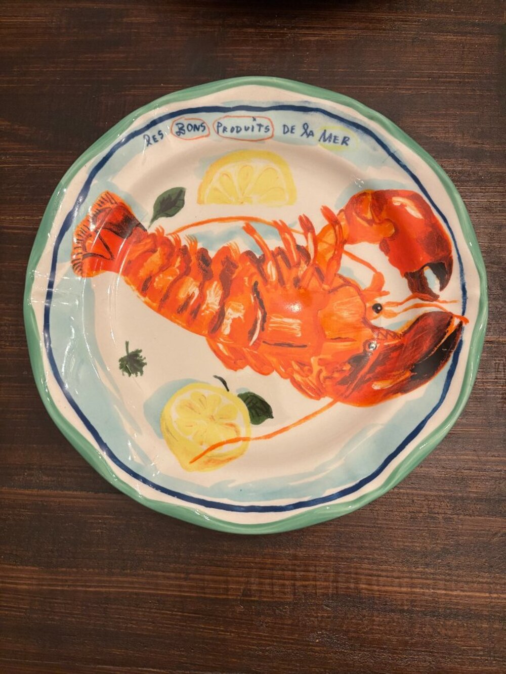 Anthropologie Luscious Langoustine Dinner Plate by Parisian Artist Nathalie Lete